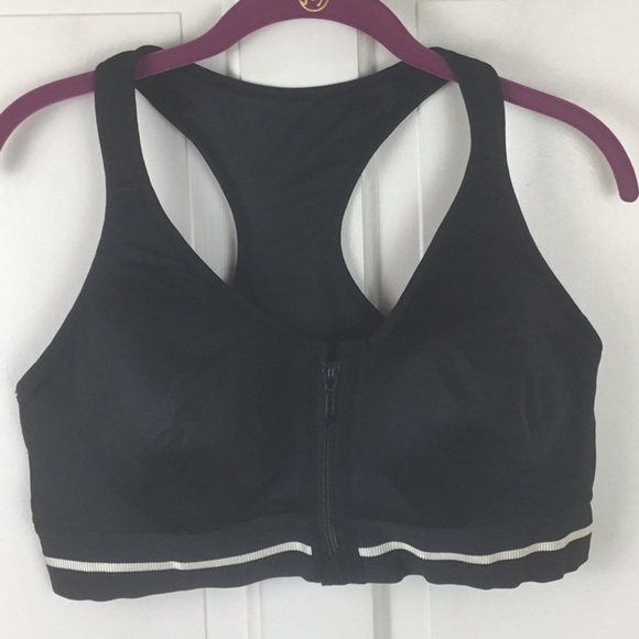 Breezies Sports Bra 40C Racerback Zip Front EUC - Picture 1 of 5